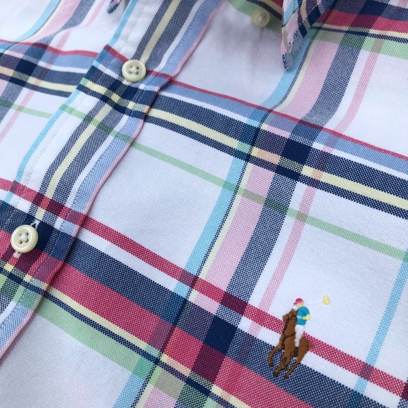 POLO RALPH LAUREN SHORT SLEEVE PLAID OXFORD - Picture 4 of 6